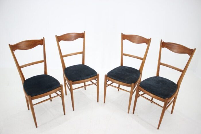 italian beech dining chairs 1960s set of 4 7