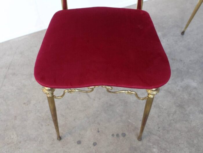 italian brass side chairs 1950s set of 2 5