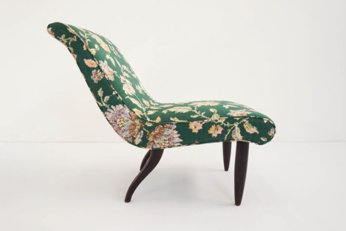 italian flower satin fabric lounge chair by guglielmo ulrich 1940s 1