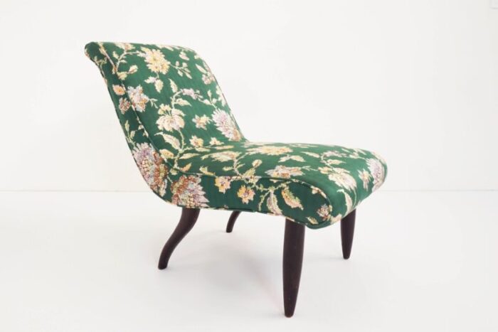 italian flower satin fabric lounge chair by guglielmo ulrich 1940s 2