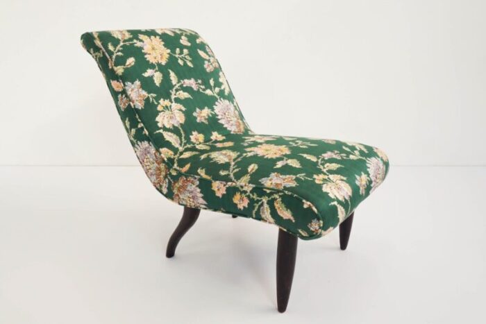 italian flower satin fabric lounge chair by guglielmo ulrich 1940s 3