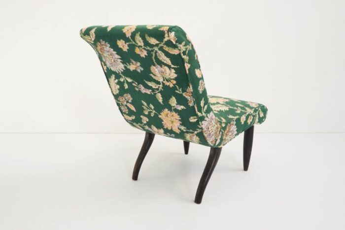 italian flower satin fabric lounge chair by guglielmo ulrich 1940s 5