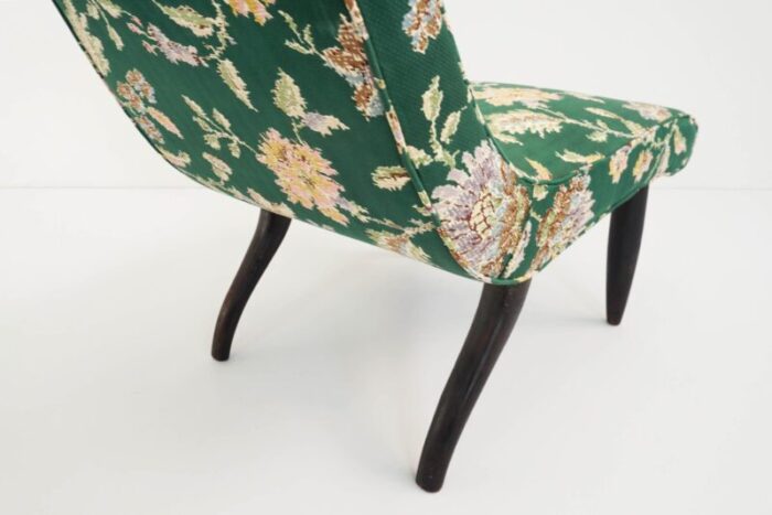 italian flower satin fabric lounge chair by guglielmo ulrich 1940s 7