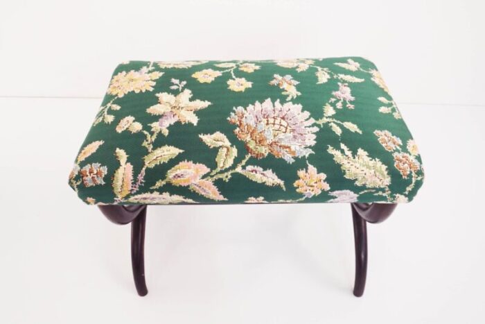 italian flower satin fabric stool by guglielmo ulrich 1940s 5