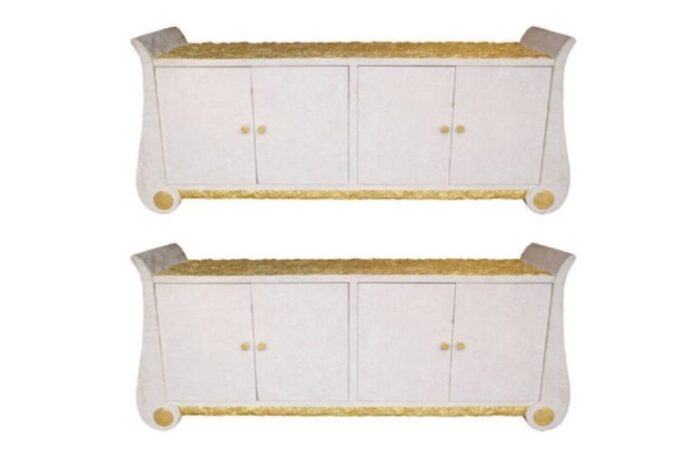 italian gilt sideboards 1980s set of 2 1