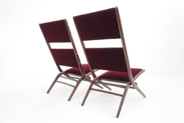 italian model congo pliable lounge chairs by augusto romano 1950s set of 2 3