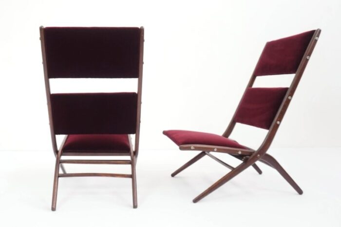 italian model congo pliable lounge chairs by augusto romano 1950s set of 2 4