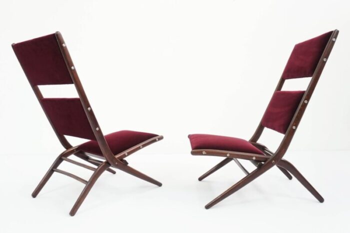 italian model congo pliable lounge chairs by augusto romano 1950s set of 2 7