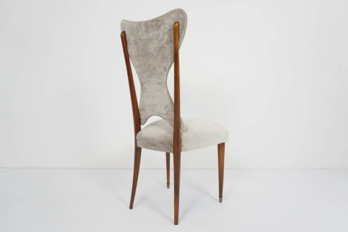 italian pearl gray velvet dining chairs by ico parisi 1950s set of 6 2