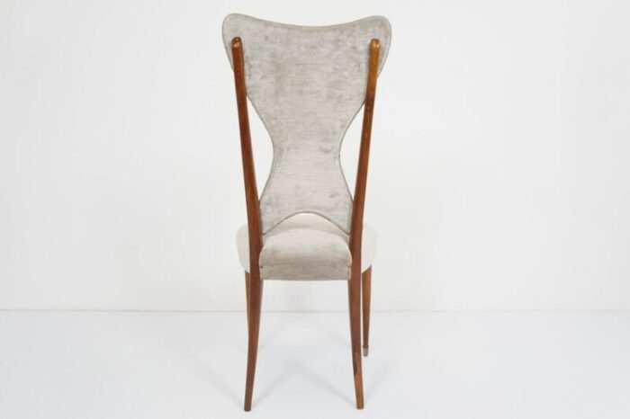 italian pearl gray velvet dining chairs by ico parisi 1950s set of 6 3