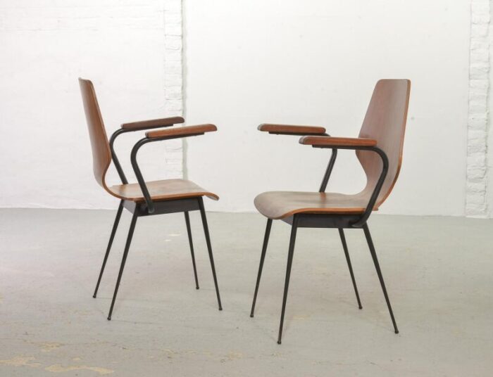 italian plywood side chairs by carlo ratti for legni curvati 1950s set of 2 3