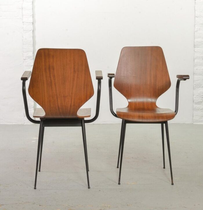 italian plywood side chairs by carlo ratti for legni curvati 1950s set of 2 6