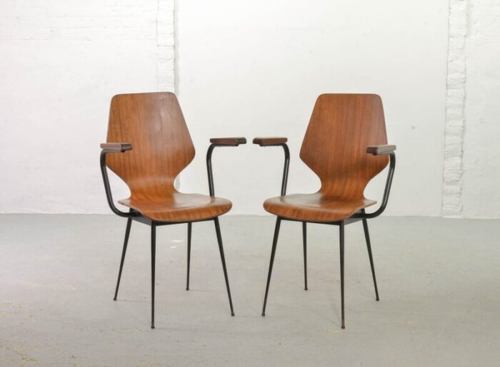 italian plywood side chairs by carlo ratti for legni curvati 1950s set of 2 9