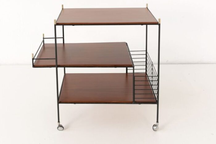 italian rosewood bar cart 1960s 4