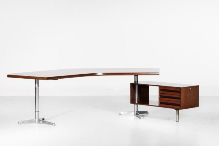 italian t96 boomerang desk by osvaldo borsani for tecno 1950s 15