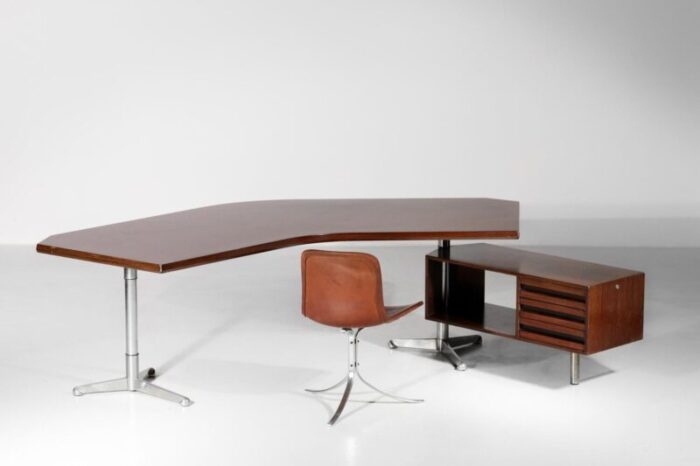 italian t96 boomerang desk by osvaldo borsani for tecno 1950s 5