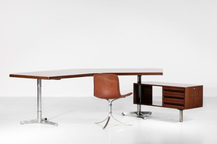 italian t96 boomerang desk by osvaldo borsani for tecno 1950s 9