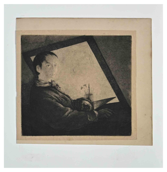 j p norblin de la gourdaine self portrait etching early 1800s 5033