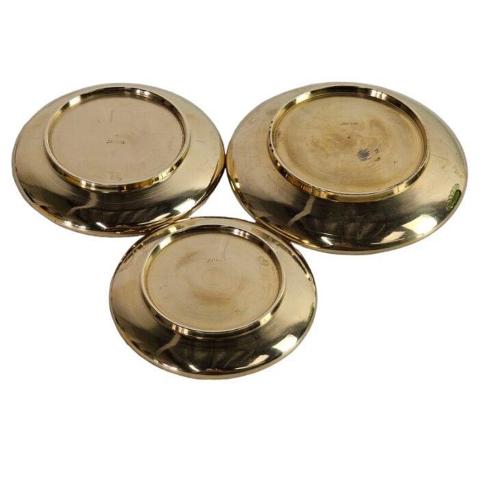 japanese brass nesting round dish set of 3 0123