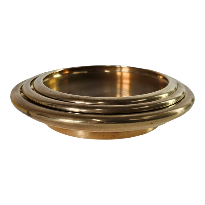 japanese brass nesting round dish set of 3 0610