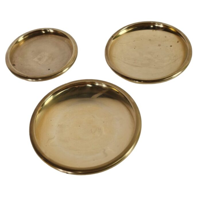 japanese brass nesting round dish set of 3 0808