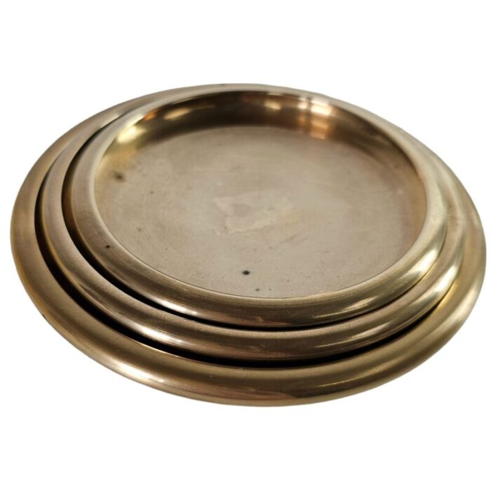 japanese brass nesting round dish set of 3 1662