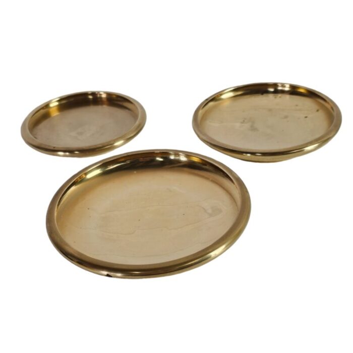 japanese brass nesting round dish set of 3 3358