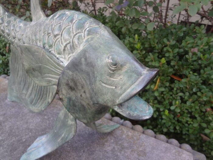 japanese bronze koi fish sculpture 1072