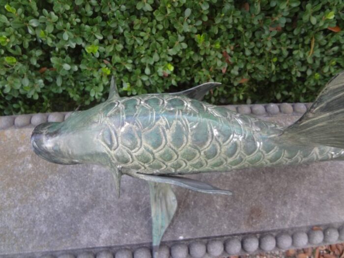 japanese bronze koi fish sculpture 5131