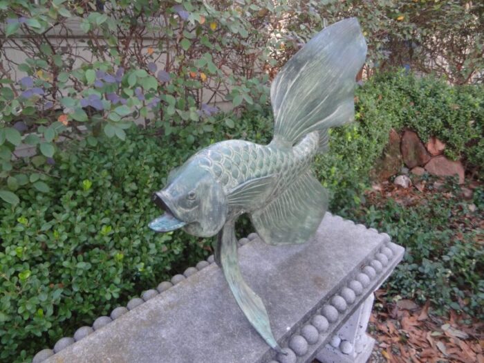 japanese bronze koi fish sculpture 7907