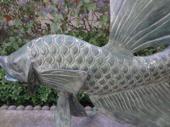 japanese bronze koi fish sculpture 9032