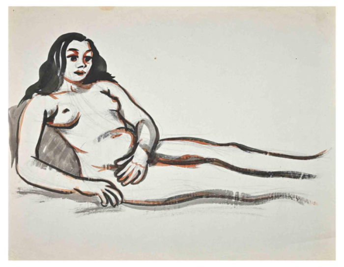 jean delpech nude original watercolour mid 20th century 3449