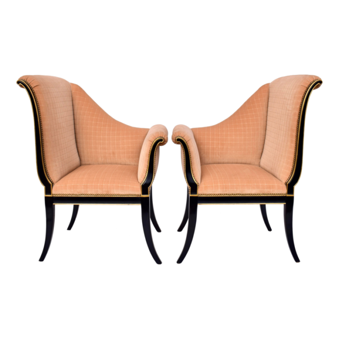 karges furniture parler deux right and left regency chairs 7478