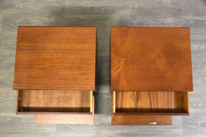 kofod larsen for selig danish teak nightstands a pair 7450