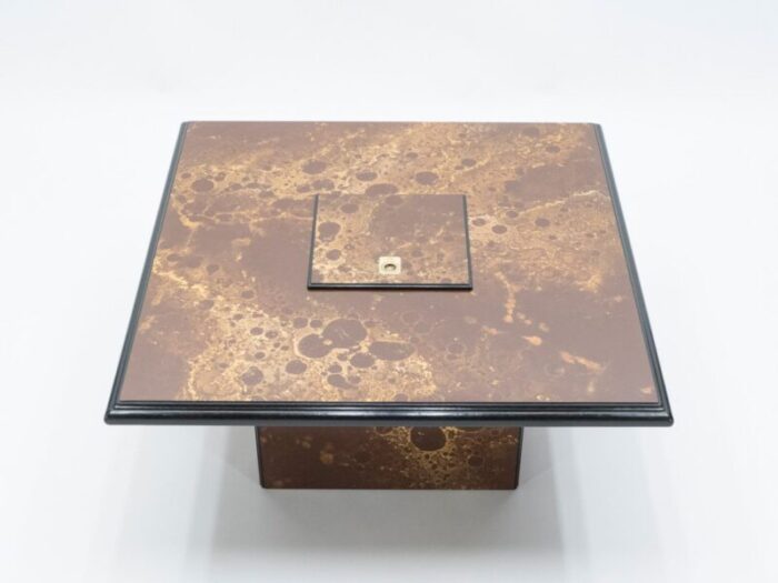 lacquered brass bar coffee table from maison jansen 1970s 1