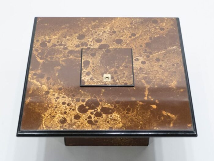 lacquered brass bar coffee table from maison jansen 1970s 2