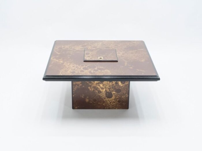 lacquered brass bar coffee table from maison jansen 1970s 3