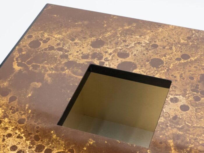 lacquered brass bar coffee table from maison jansen 1970s 5