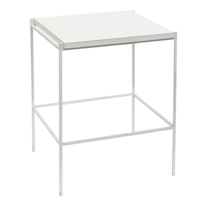 ladislav rado white enameled steel modern side table 1955 knoll and drake 2881