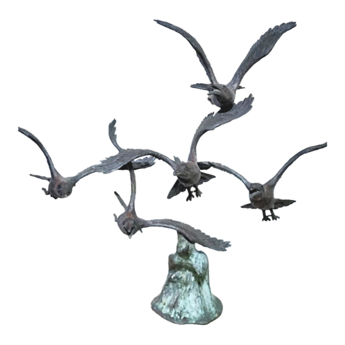 large 20th century bronze gulls by carl wagner 3256