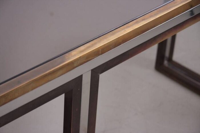 large brass and chrome console table 1970s 6