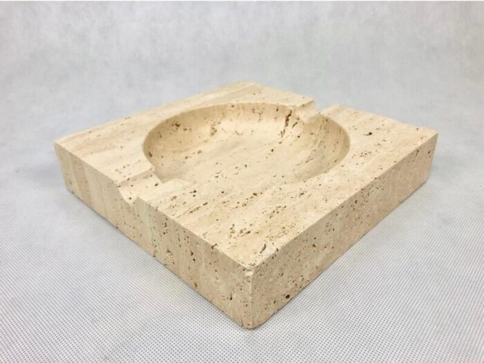 large brutalist ashtray by fratelli mannelli for travertino di rapolano 1970s 2283