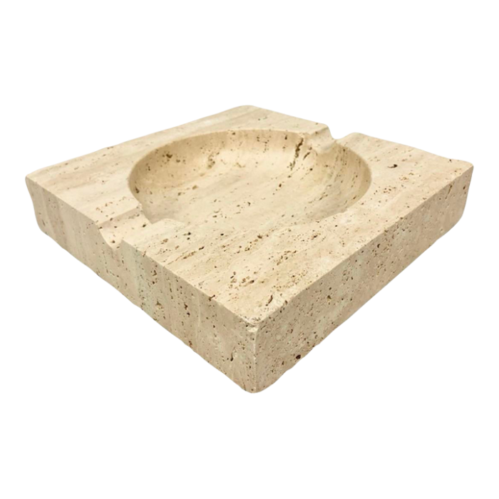 large brutalist ashtray by fratelli mannelli for travertino di rapolano 1970s 5887