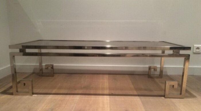 large chrome coffee table 1970s 1