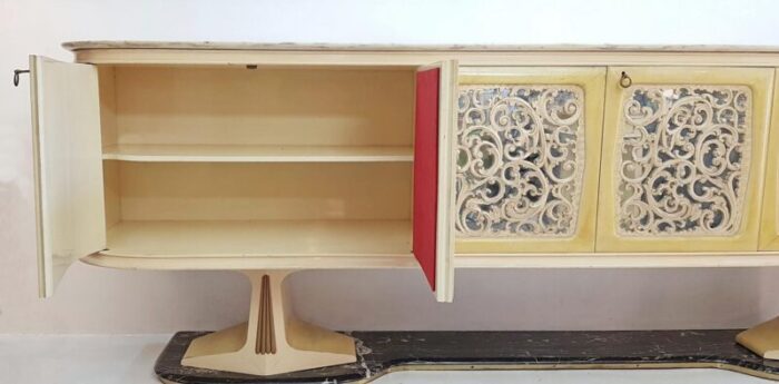 large italian parchment marble buffet 1959 10