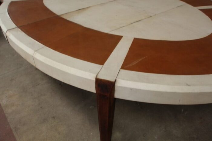 large leather and parchment conference table 1940s 10