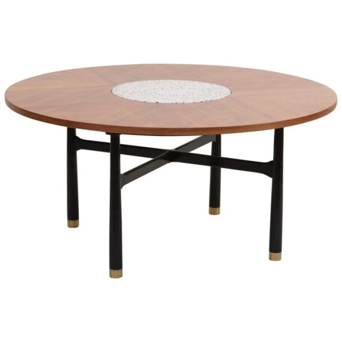 large walnut and terrazzo marble table by harvey probber 1960s 1