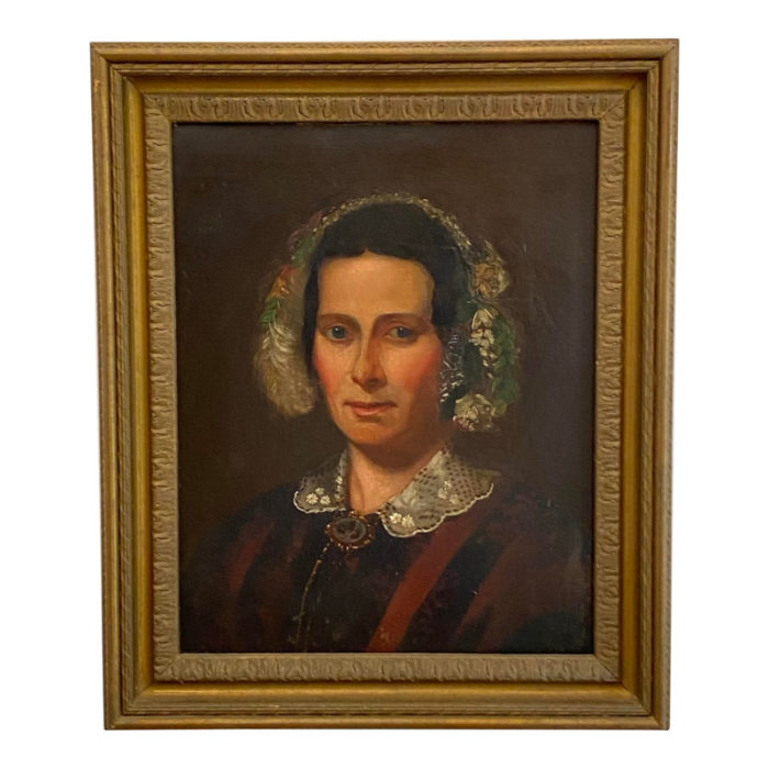 late 18th century framed oil portrait of a woman 4752