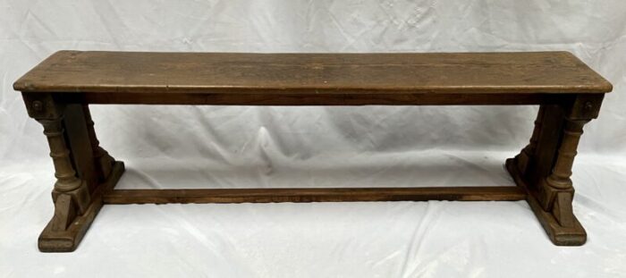 late 19th century antique handcrafted wood bench 4402