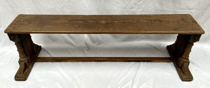 late 19th century antique handcrafted wood bench 8058